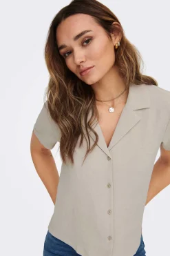 JDY Camisas E Blusas-Camisa Manga Curta Botoes