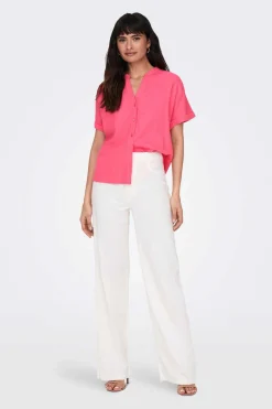 Only Camisas E Blusas-Camisa Manga Curta Popelina