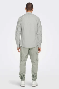 Only & Sons Camisa Oxford Cinza Online