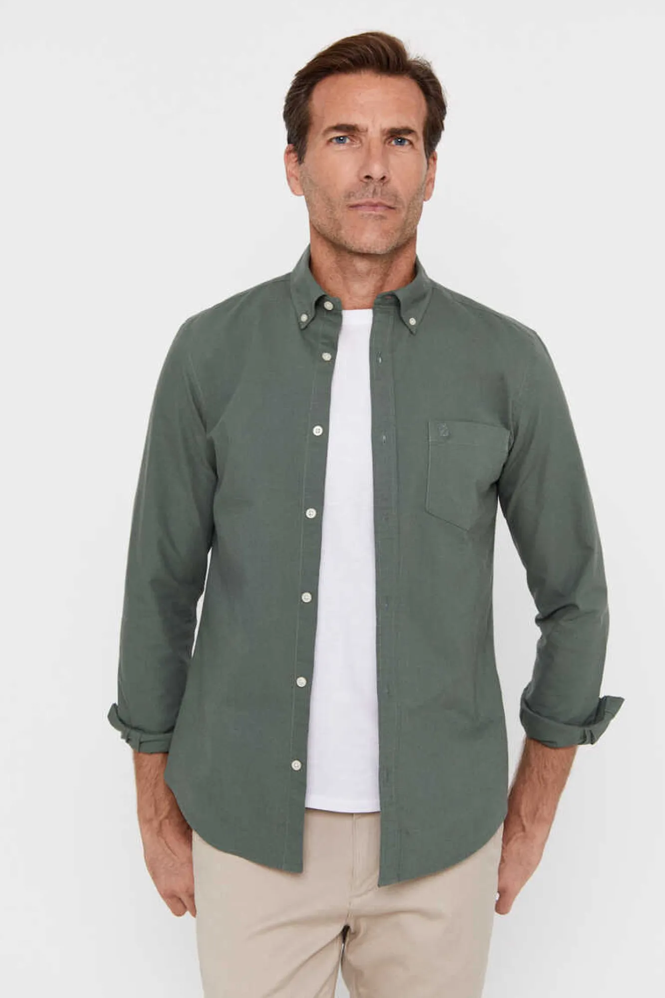 Cortefiel Camisa Oxford Lisa Verde Outlet