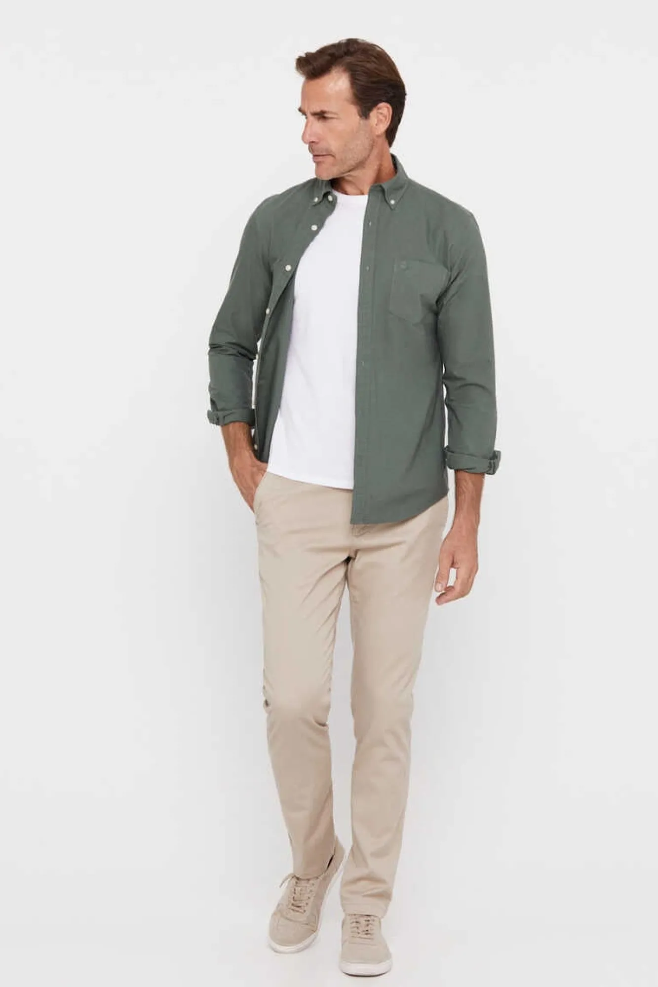 Cortefiel Camisa Oxford Lisa Verde Outlet