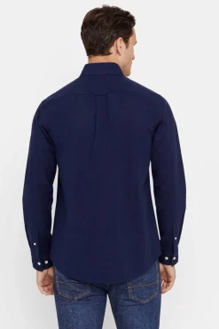 Cortefiel Camisa Oxford Liso Azul Hot