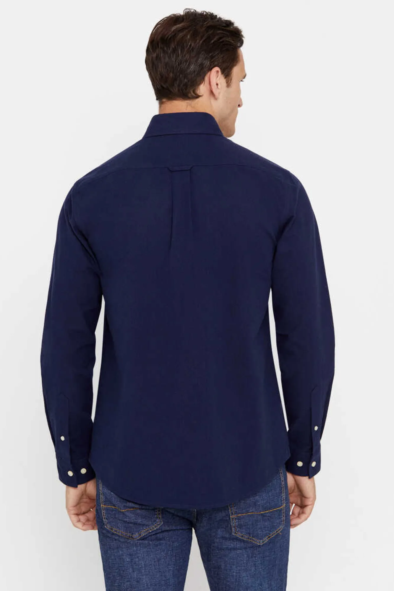 Cortefiel Camisa Oxford Liso Azul Hot