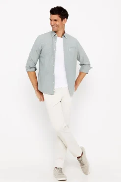 Cortefiel Camisa Oxford Liso Verde