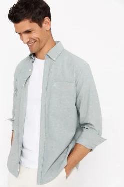 Cortefiel Camisa Oxford Liso Verde