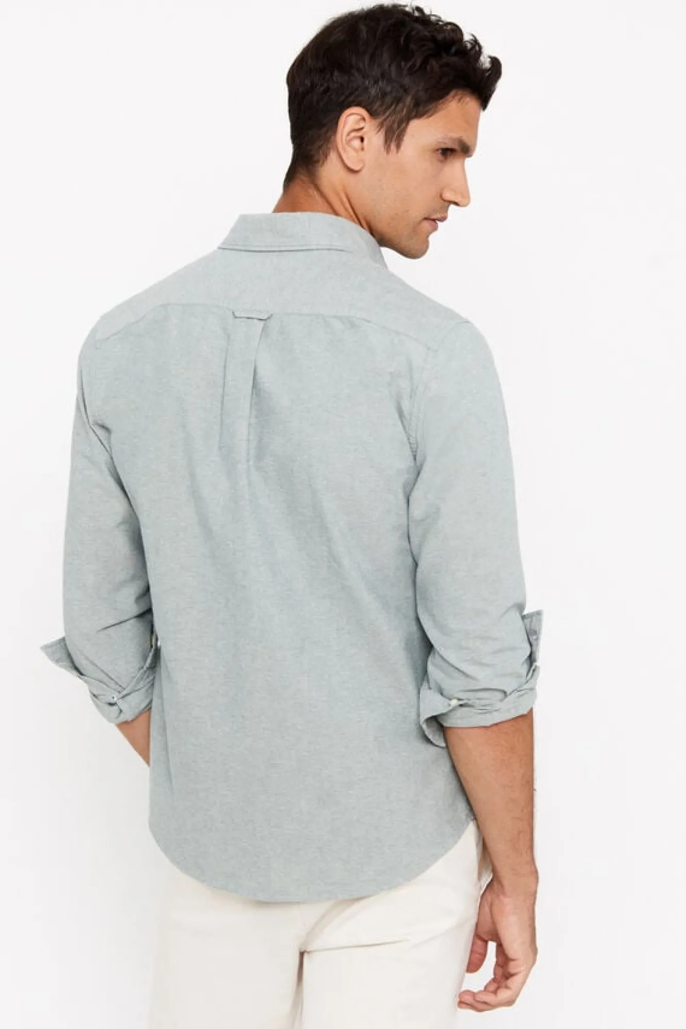 Cortefiel Camisa Oxford Liso Verde