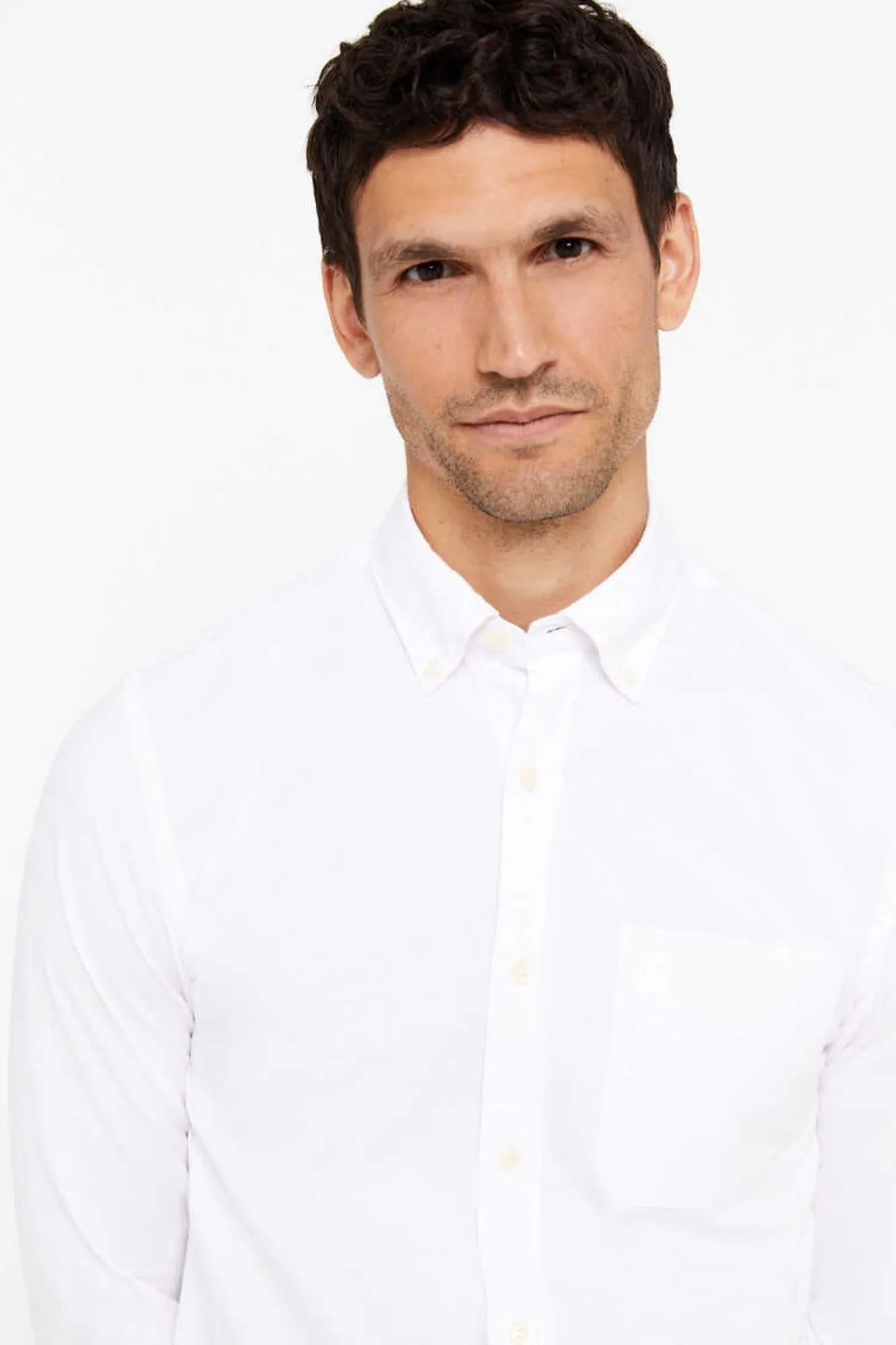 Cortefiel Camisa Oxford Liso Branco Discount