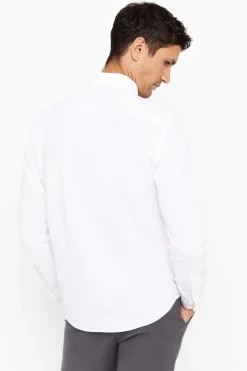 Cortefiel Camisa Oxford Liso Branco Discount