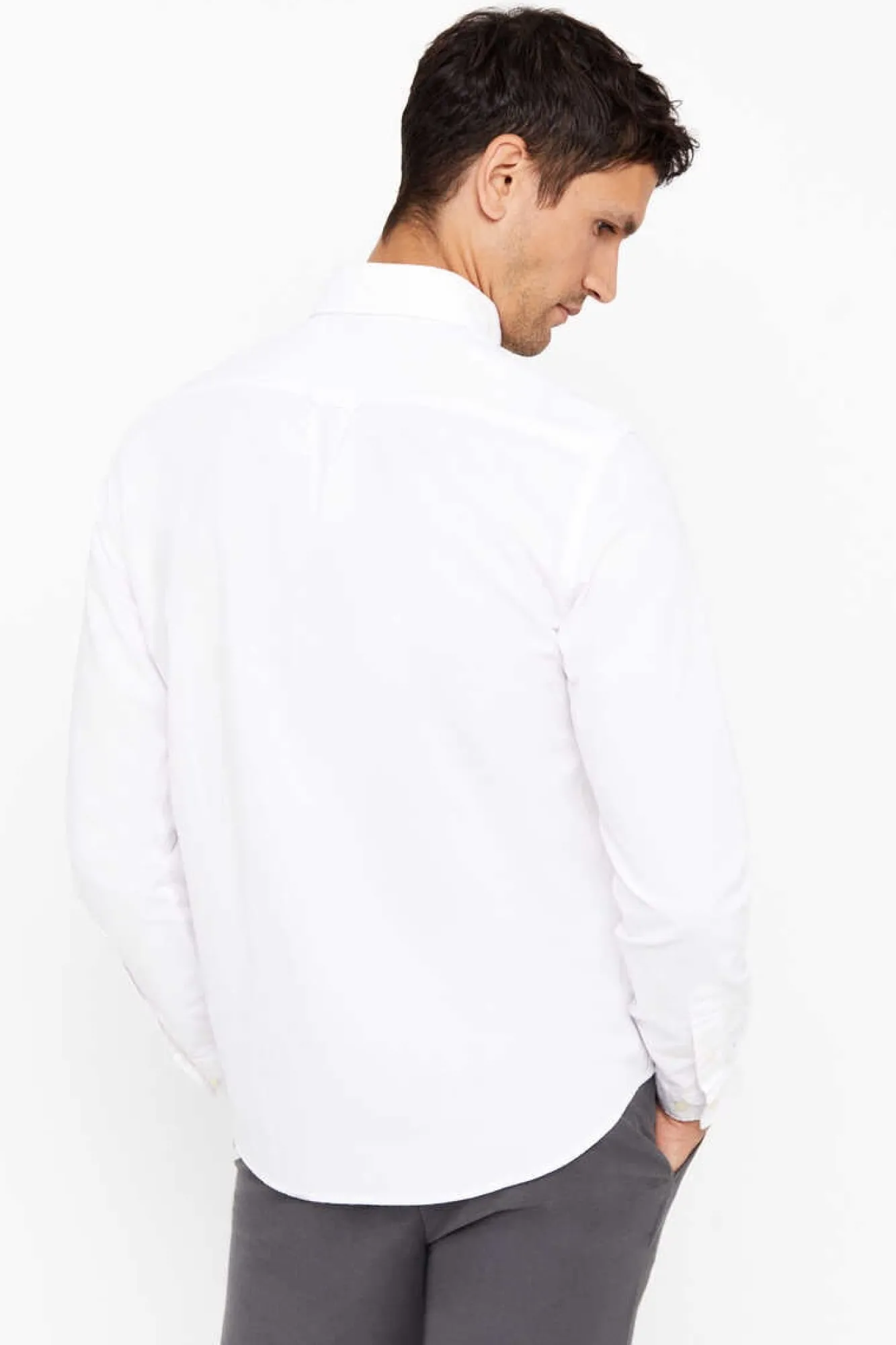 Cortefiel Camisa Oxford Liso Branco Discount