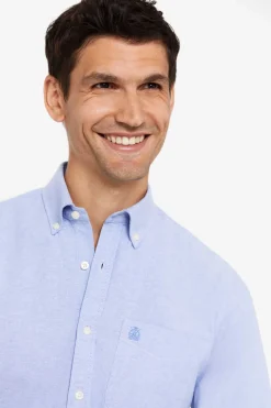 Cortefiel Camisa Oxford Liso Azul Discount