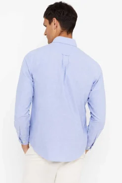 Cortefiel Camisa Oxford Liso Azul Discount