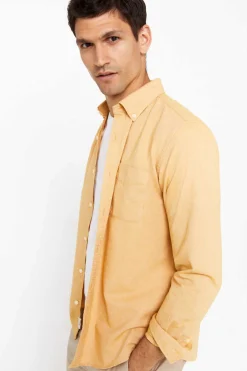 Cortefiel Camisa Oxford Liso Dourado Clearance