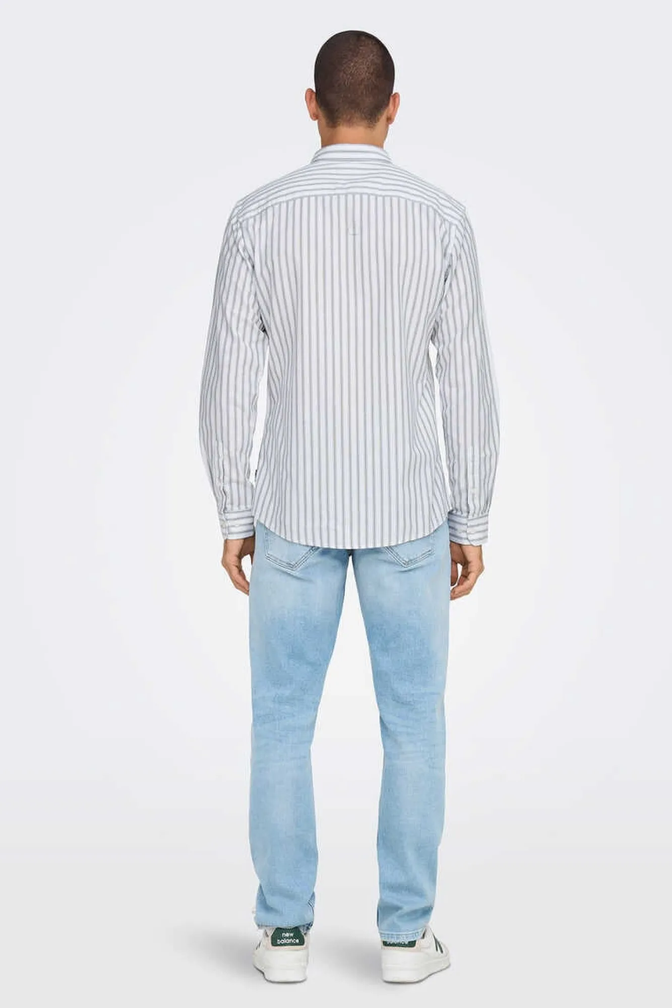 Only & Sons Camisa Oxford Riscas Verde