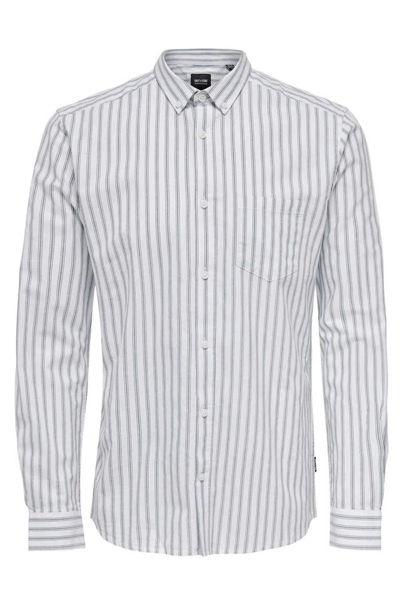Only & Sons Camisa Oxford Riscas Verde