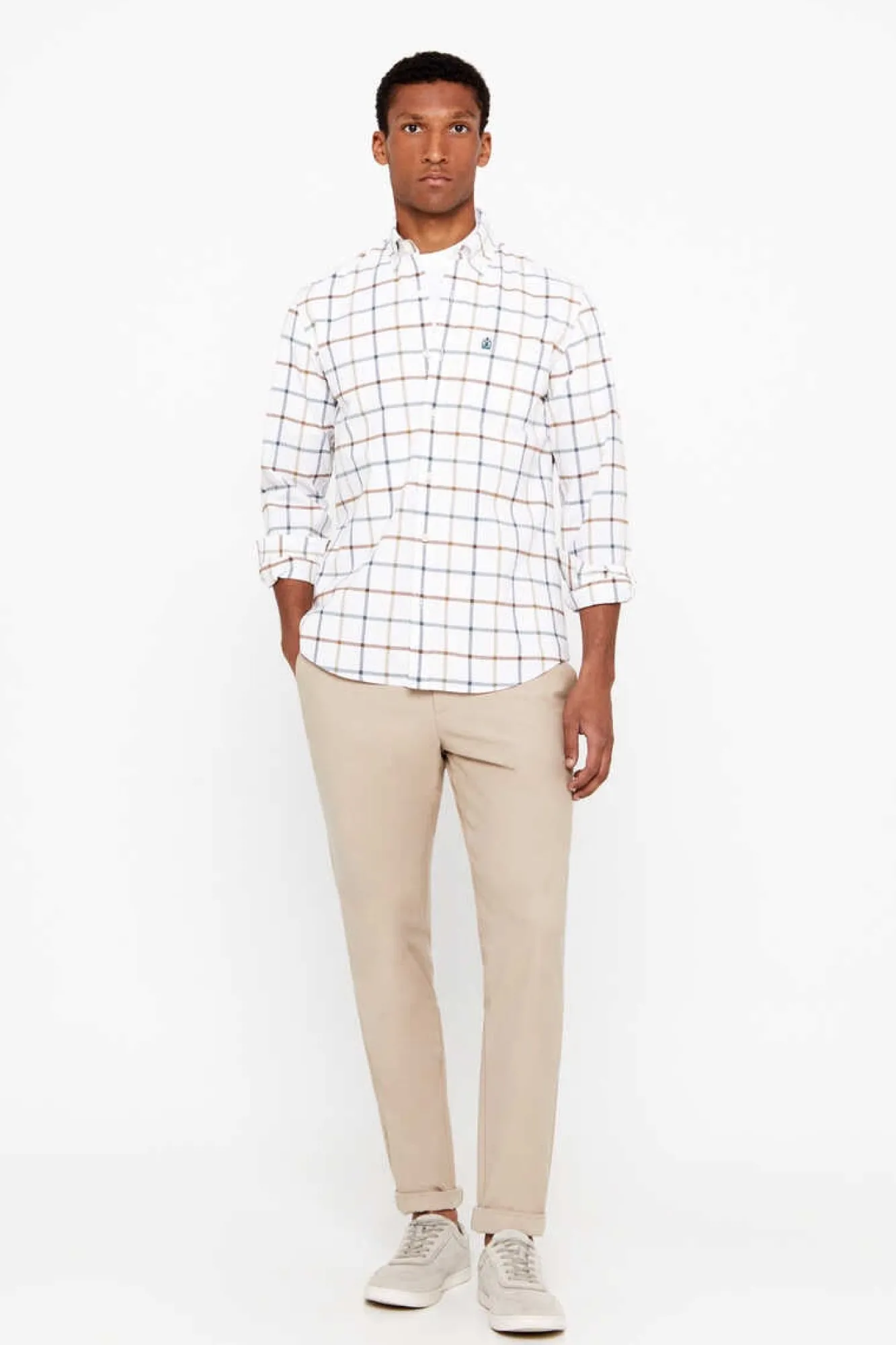 Cortefiel Camisa Oxford Xadrez Verde New