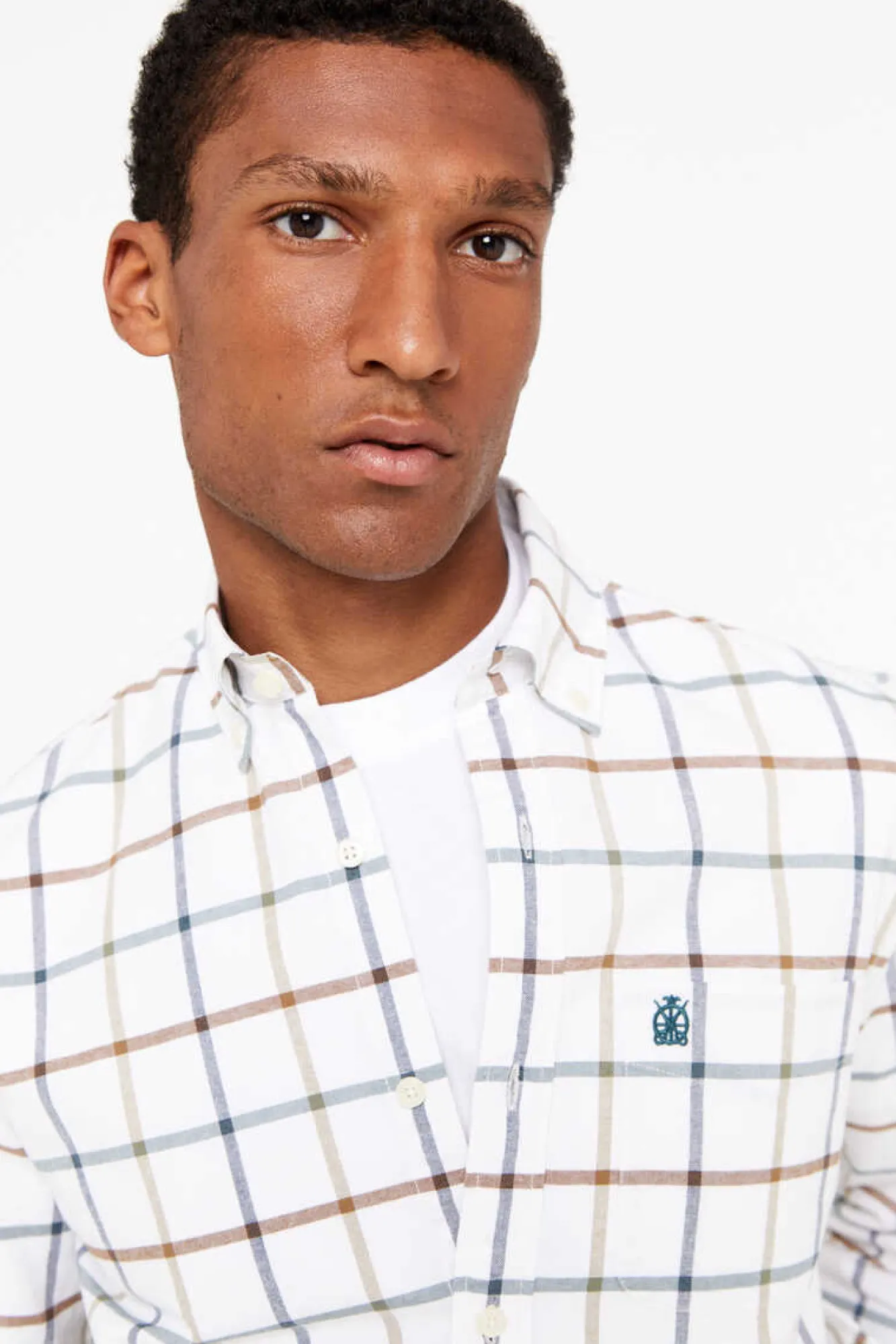 Cortefiel Camisa Oxford Xadrez Verde New