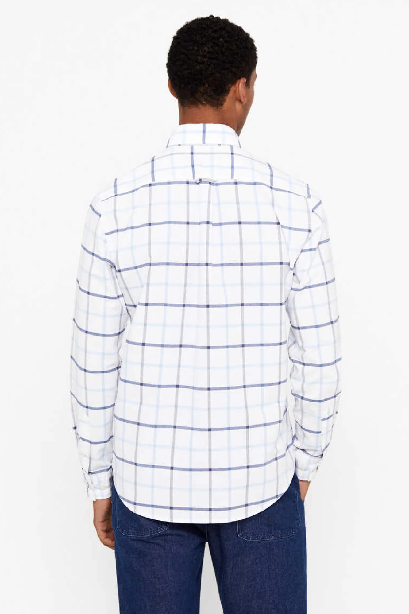 Cortefiel Camisa Oxford Xadrez Azul Discount