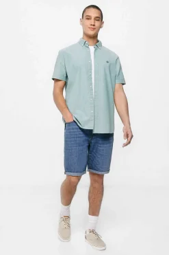 Springfield Camisa Pinpoint Verde Clearance