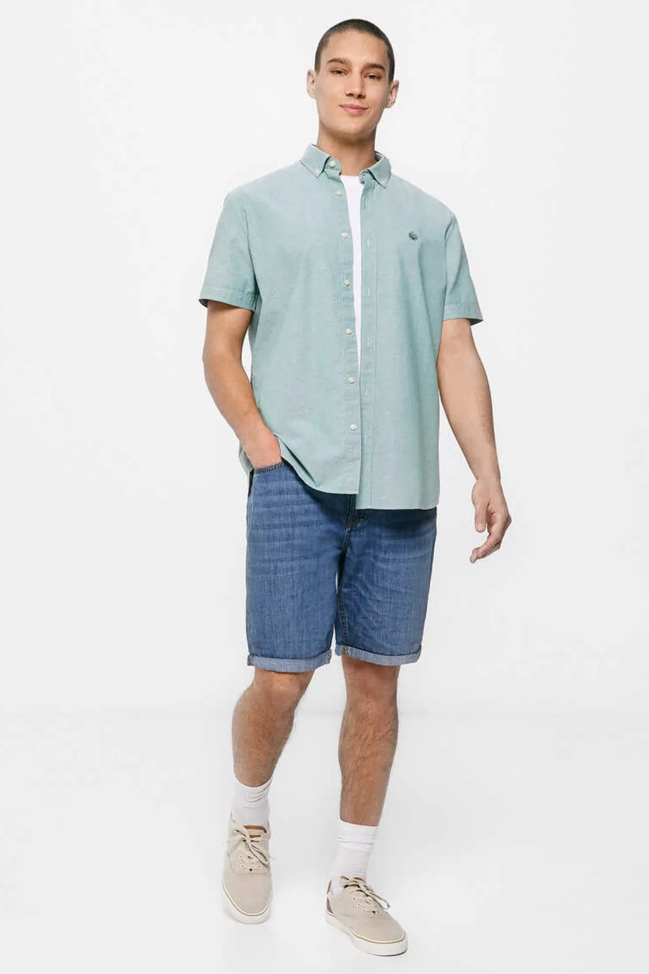 Springfield Camisa Pinpoint Verde Clearance