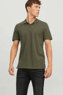 Jack & Jones Camisa Polo De Manga Curta Simples Verde Sale