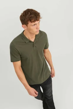 Jack & Jones Camisa Polo De Manga Curta Simples Verde Sale