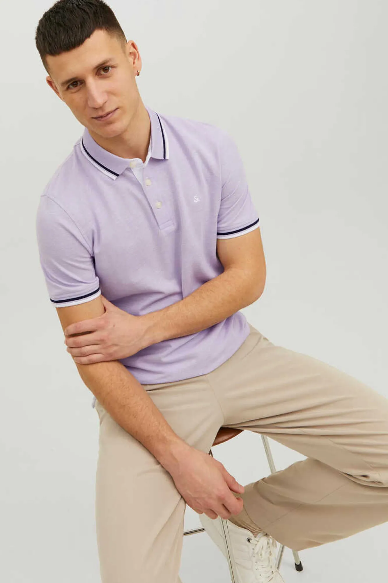 Jack & Jones Camisa Polo De Manga Curta Roxo Hot