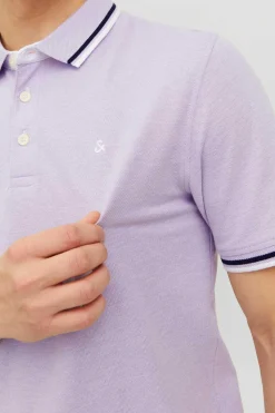Jack & Jones Camisa Polo De Manga Curta Roxo Hot