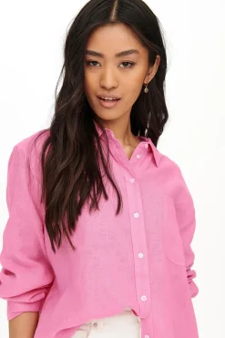 Only Camisas E Blusas-Camisa Popelina Com Linho