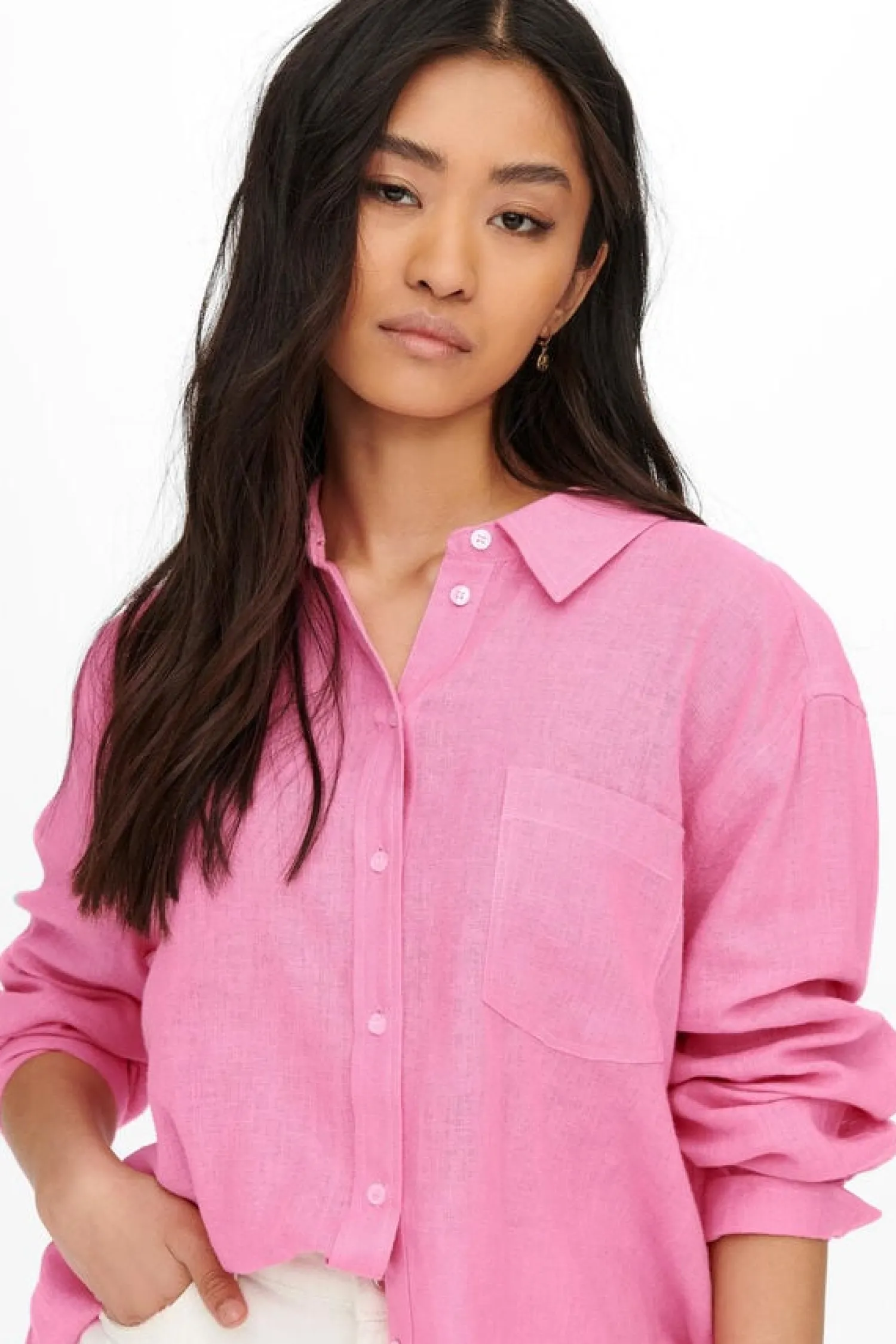 Only Camisas E Blusas-Camisa Popelina Com Linho