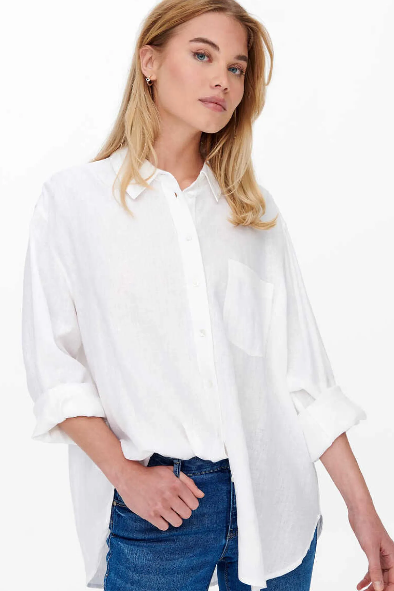 Only Camisas E Blusas-Camisa Popelina Com Linho