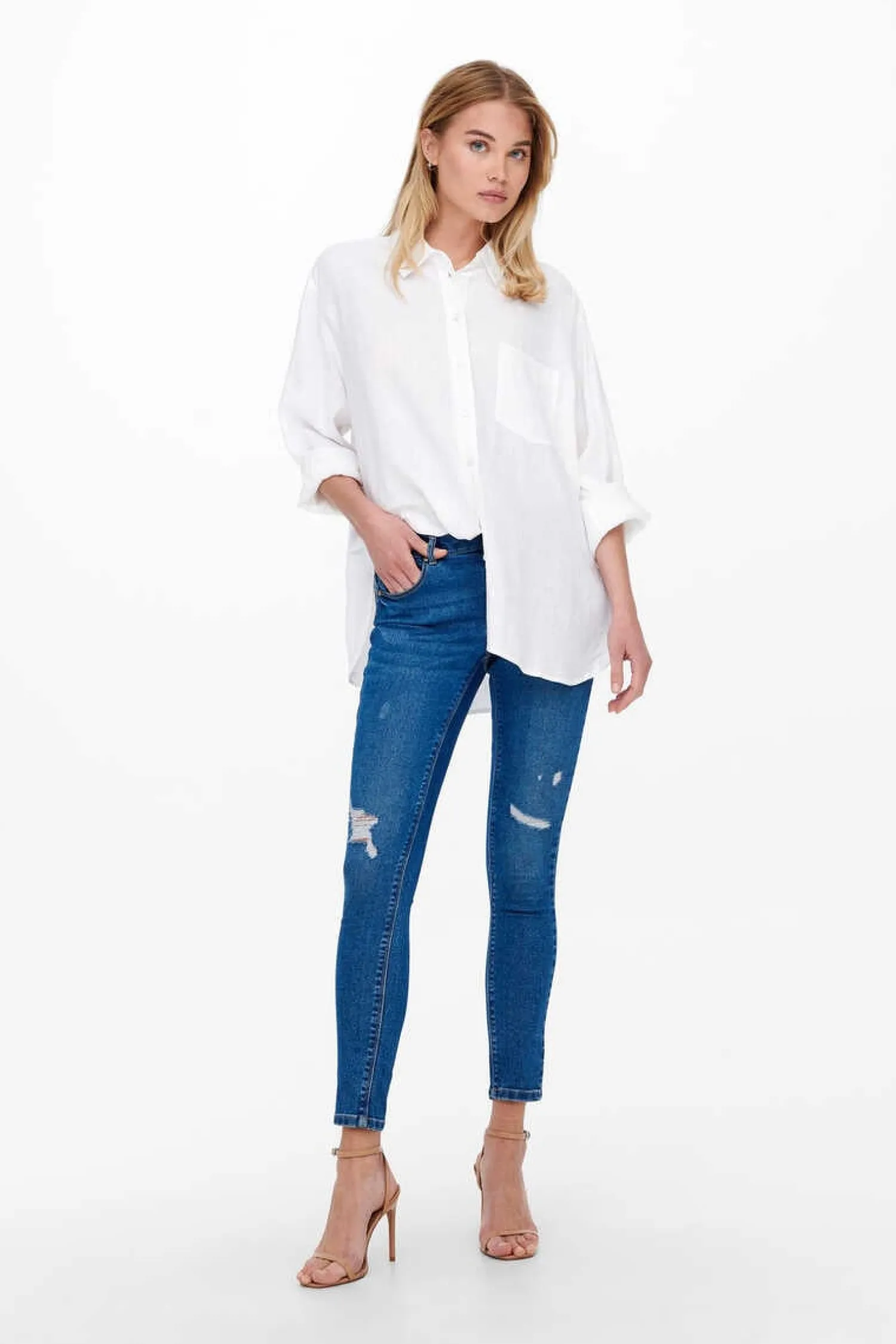 Only Camisas E Blusas-Camisa Popelina Com Linho