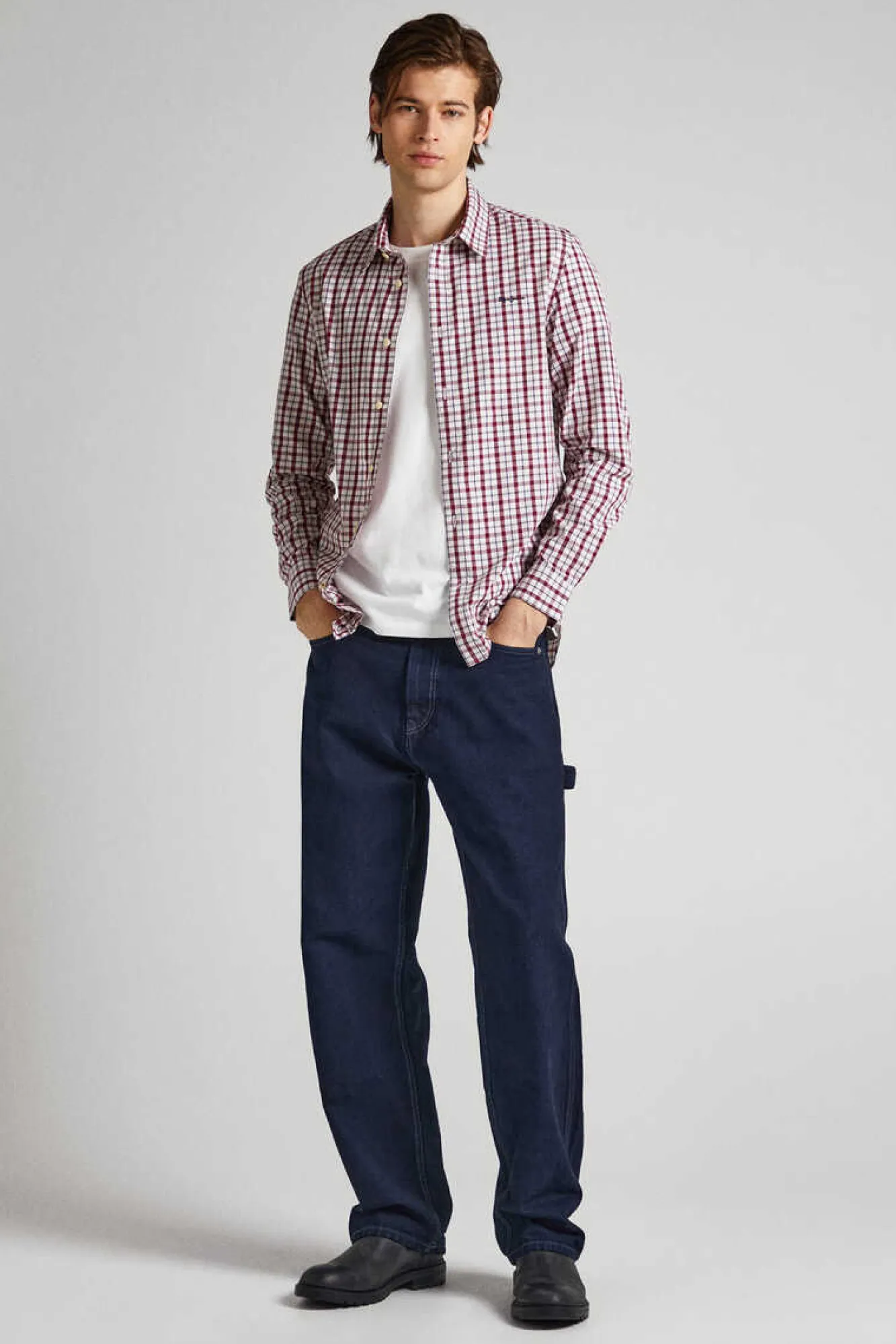 Pepe Jeans Camisa Popelina Quadrados Fit Slim Cor New