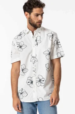 Tiffosi Camisa Regular Fit Popelina Estampada Camel Hot