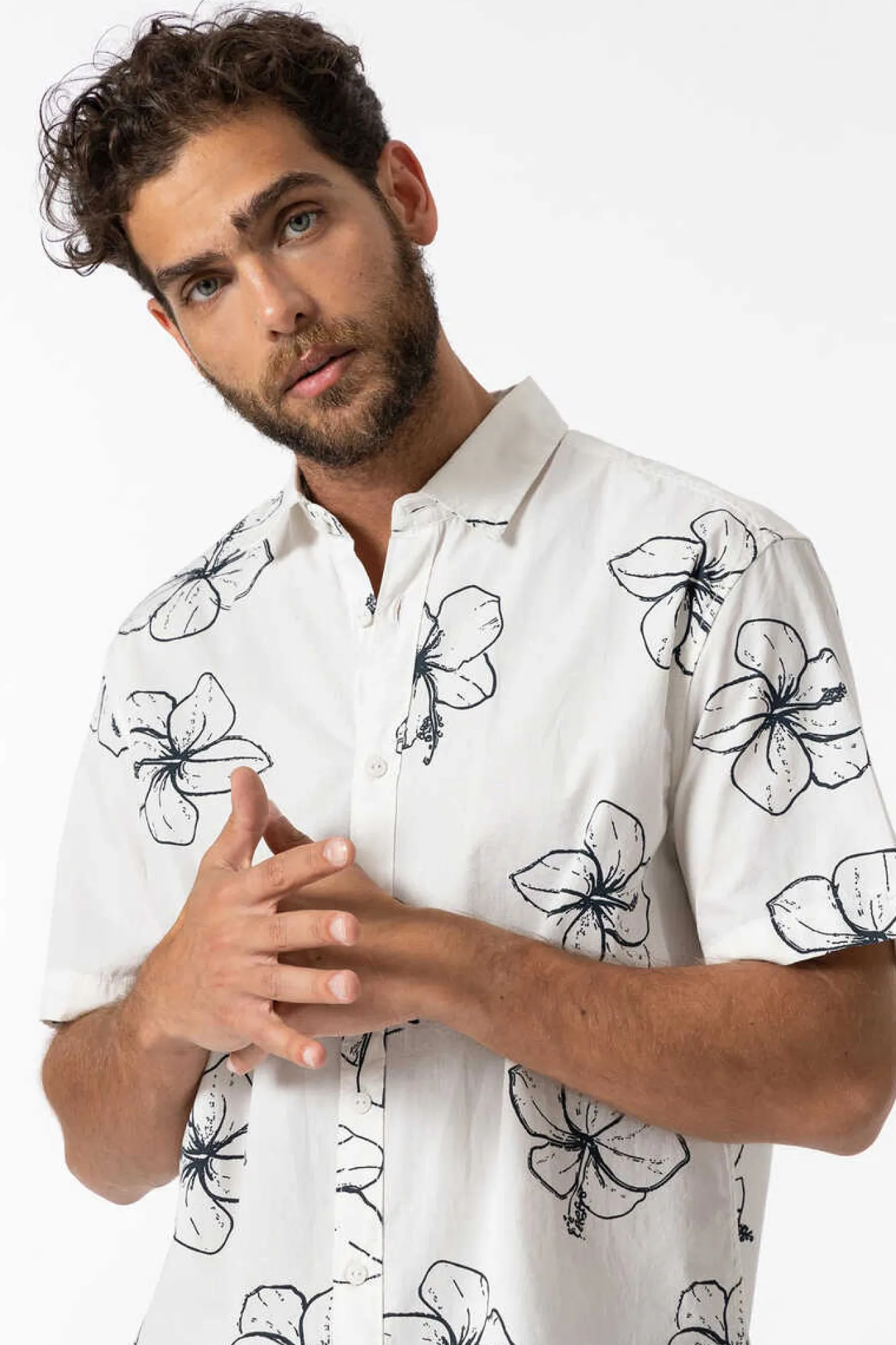 Tiffosi Camisa Regular Fit Popelina Estampada Camel Hot
