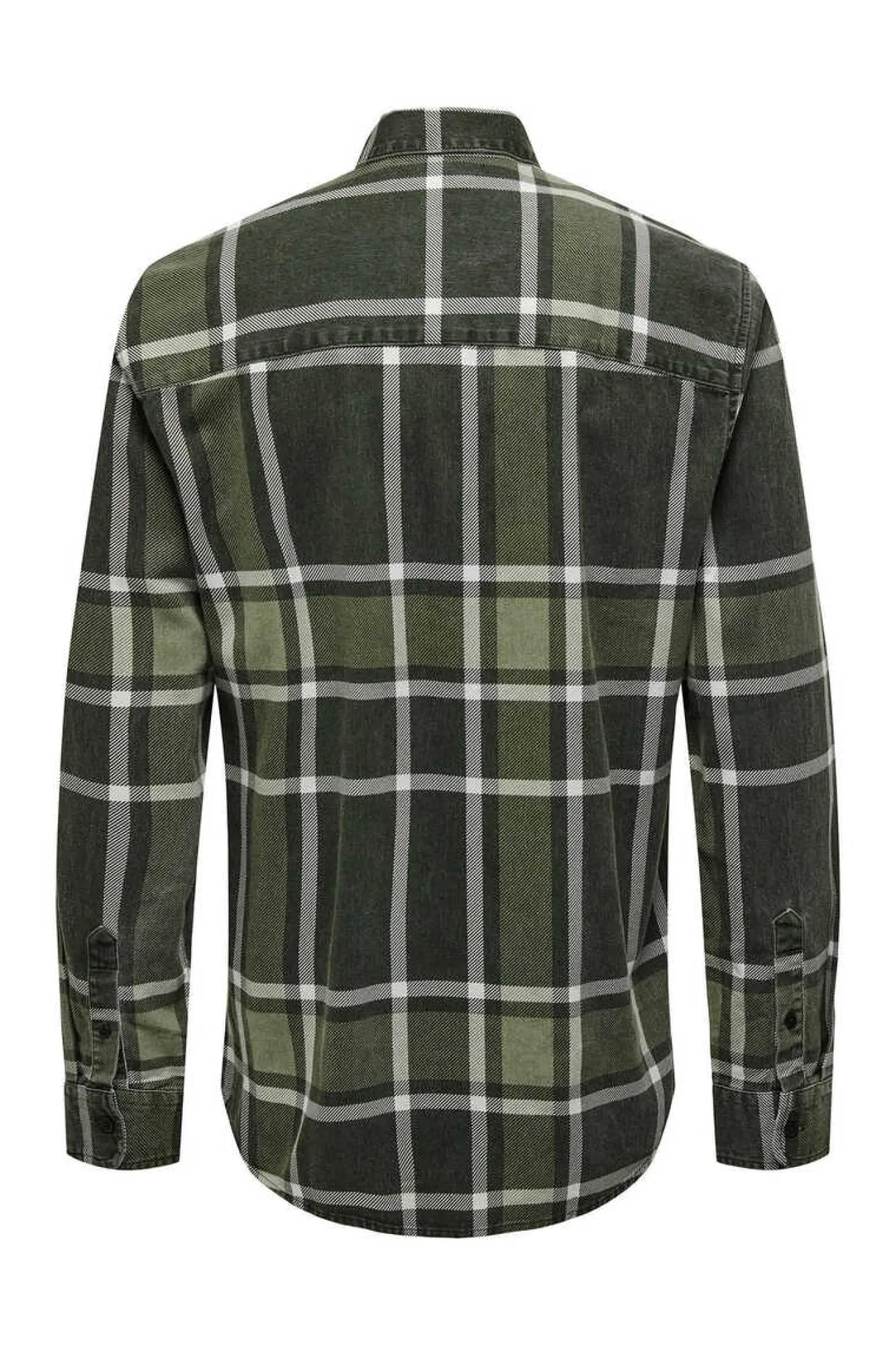 Only & Sons Camisa Regular Fit Quadrados Verde Outlet