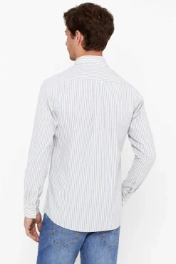 Cortefiel Camisa Riscas Facil De Engomar Azul New