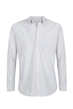 Cortefiel Camisa Riscas Facil De Engomar Azul New