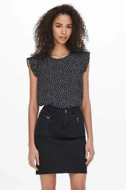 Only Camisas E Blusas-Camisa Sem Mangas Com Gola Redonda