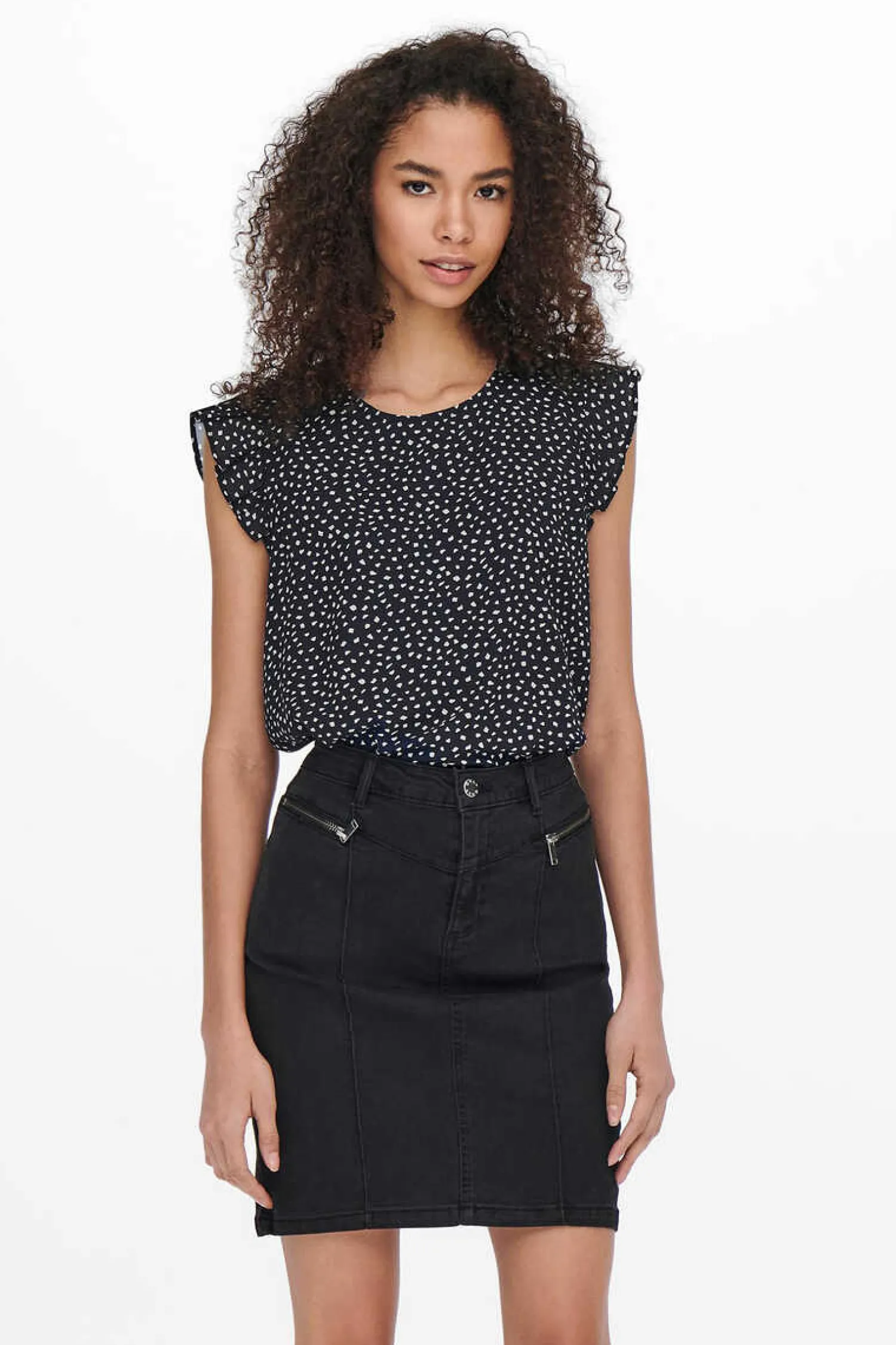 Only Camisas E Blusas-Camisa Sem Mangas Com Gola Redonda