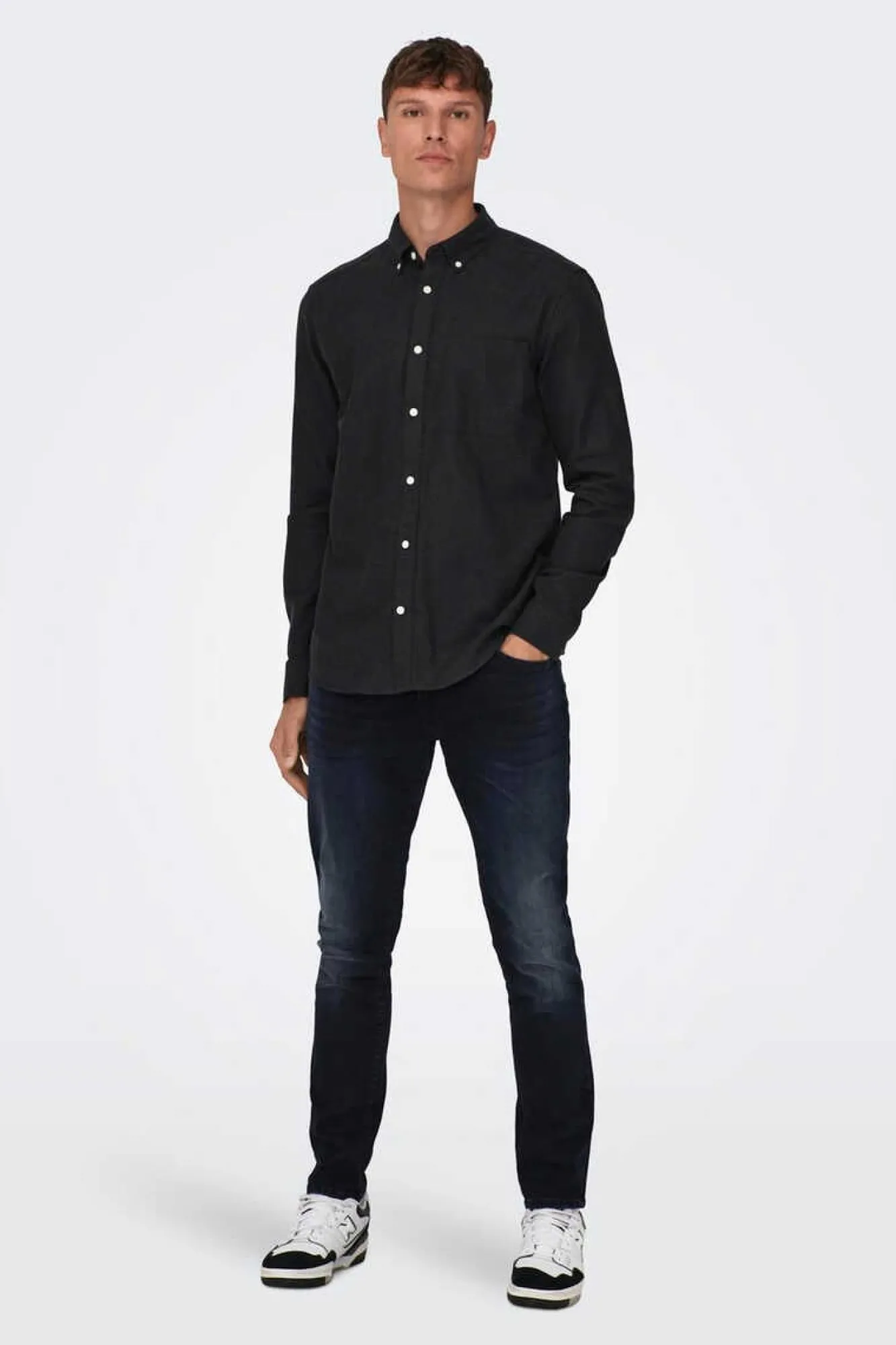 Only & Sons Camisa Slim Fit Preto Outlet