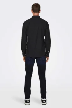 Only & Sons Camisa Slim Fit Preto Outlet