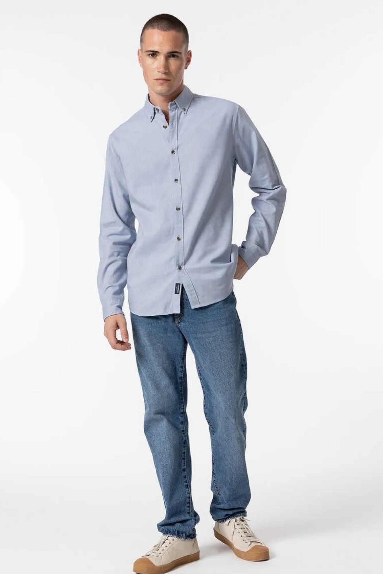 Tiffosi Camisa Slim Fit De Twill Azul Online