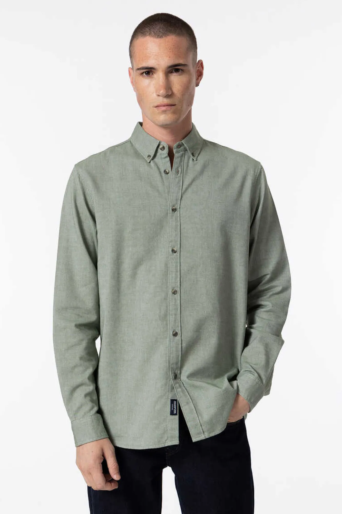 Tiffosi Camisa Slim Fit De Twill Verde Hot