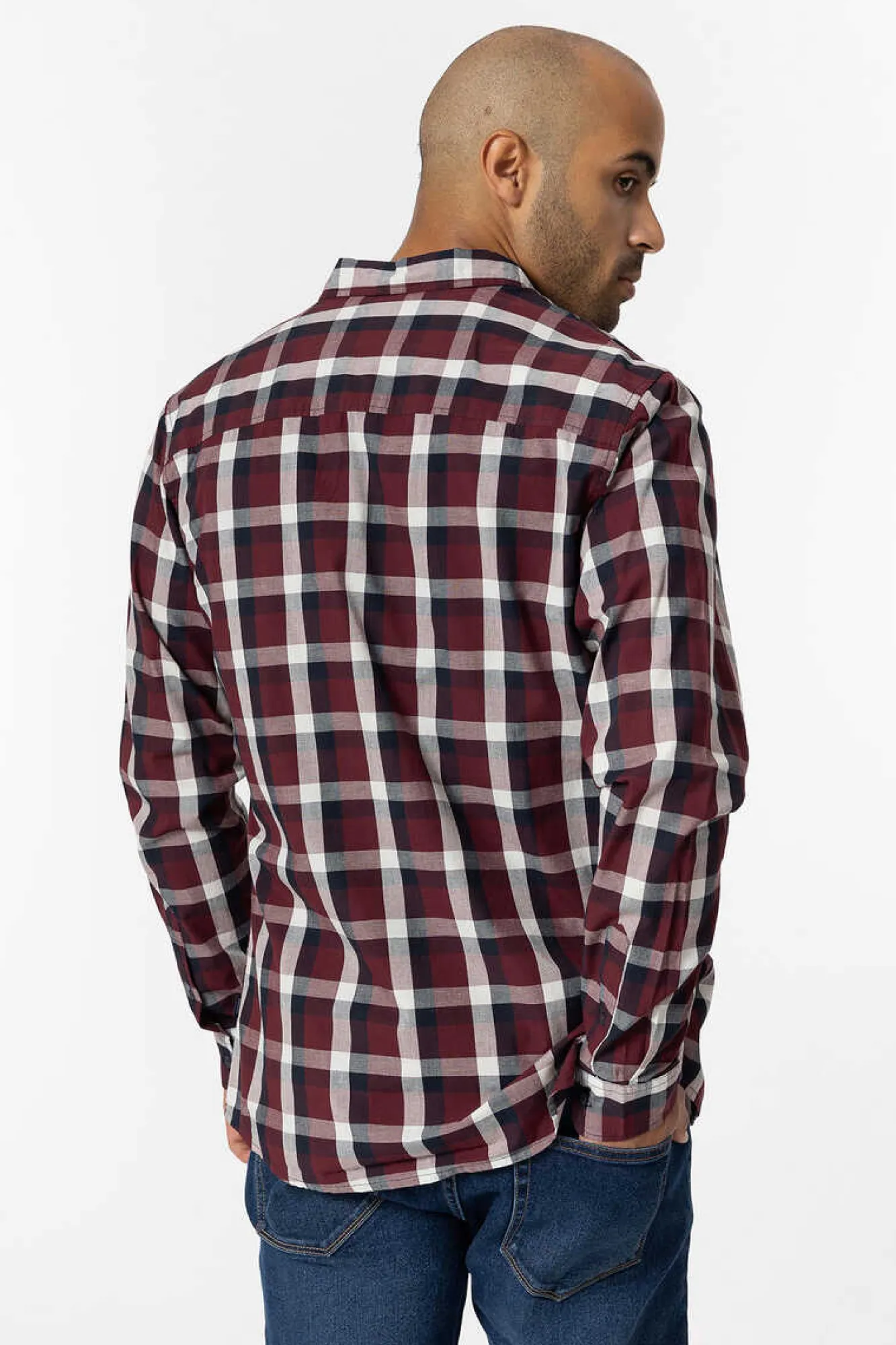 Tiffosi Camisa Slim Fit Popelina Xadrez Vermelho Real Best