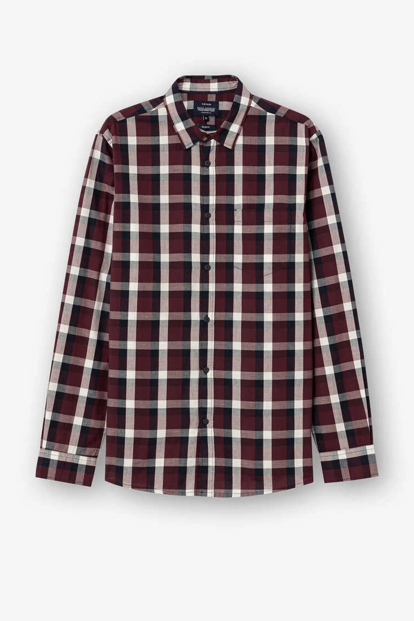 Tiffosi Camisa Slim Fit Popelina Xadrez Vermelho Real Best