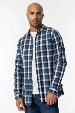 Tiffosi Camisa Slim Fit Popelina Xadrez Gasolina Clearance