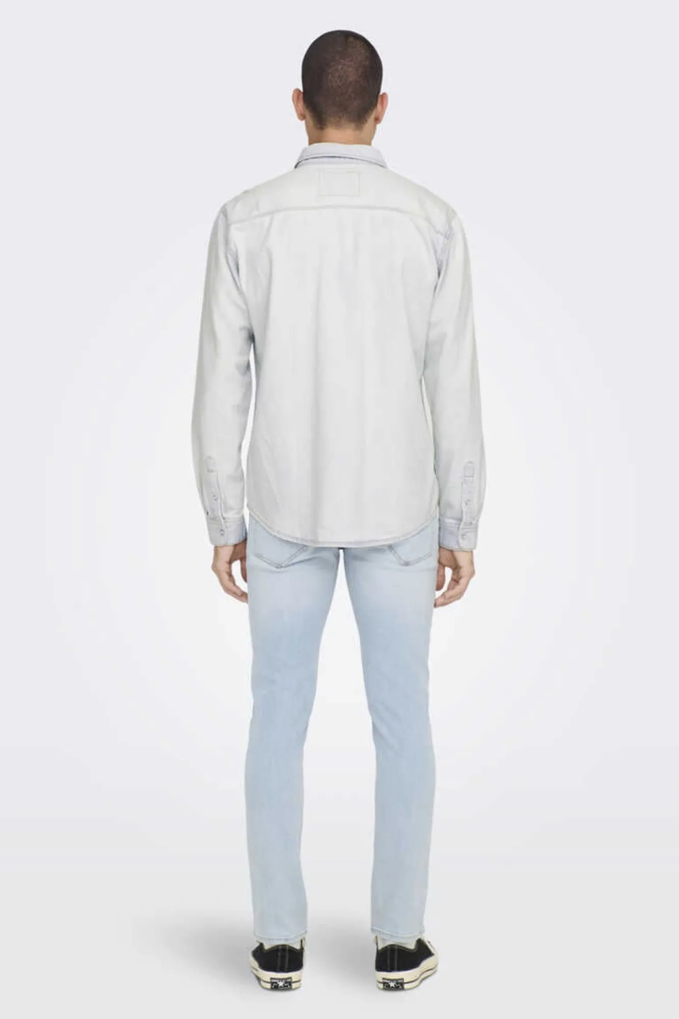 Only & Sons Camisa Tecido Denim Mix Azul Outlet