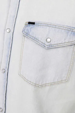 Only & Sons Camisa Tecido Denim Mix Azul Outlet