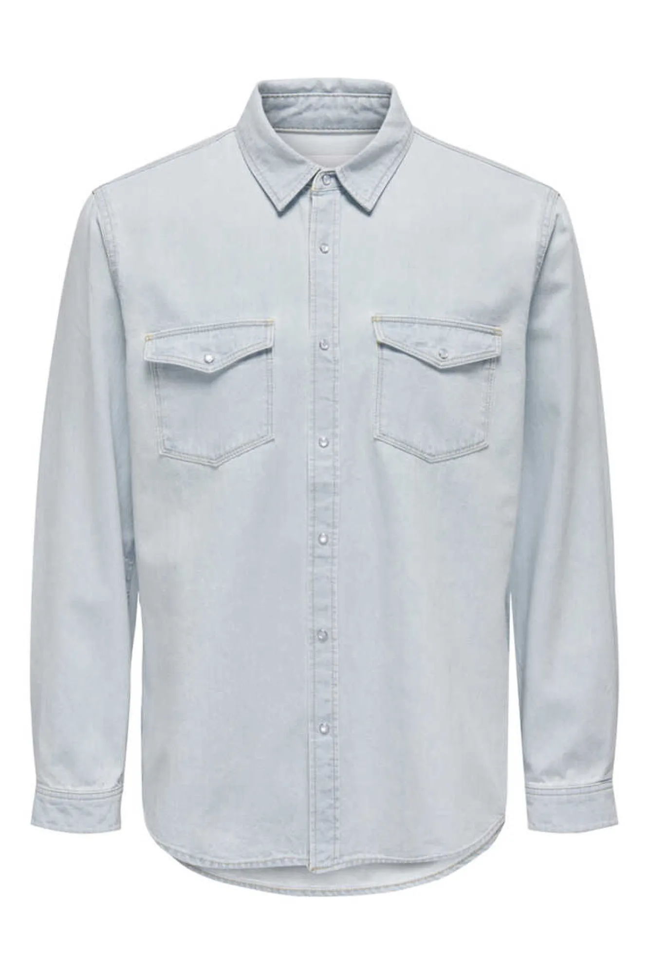 Only & Sons Camisa Tecido Denim Mix Azul Outlet