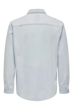 Only & Sons Camisa Tecido Denim Mix Azul Outlet